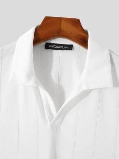 Mens Striped Slim Short Sleeve Lapel Shirt 21 Mens Striped Slim Short Sleeve Lapel Shirt -Incerun Shop 4e97c47f 15fd 4ec6 8e75 2be9100de379