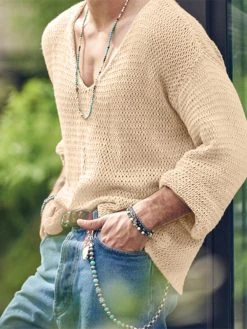 Mens Solid Long Sleeve V-neck T-shirt 16 Mens Solid Long Sleeve V-neck T-shirt -Incerun Shop 4f2b4211 932b 4a2d 9c61 fa2ef16a695c