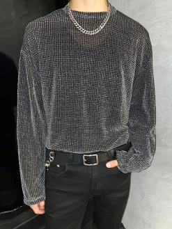 Men Shimmer Mesh Sunscreen Long Sleeve T-Shirt