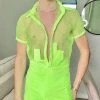Men See Through Short Sleeve Jumpsuit -Incerun Shop 4f9af0a2 0cf0 4126 865d 7dd79abfab0d