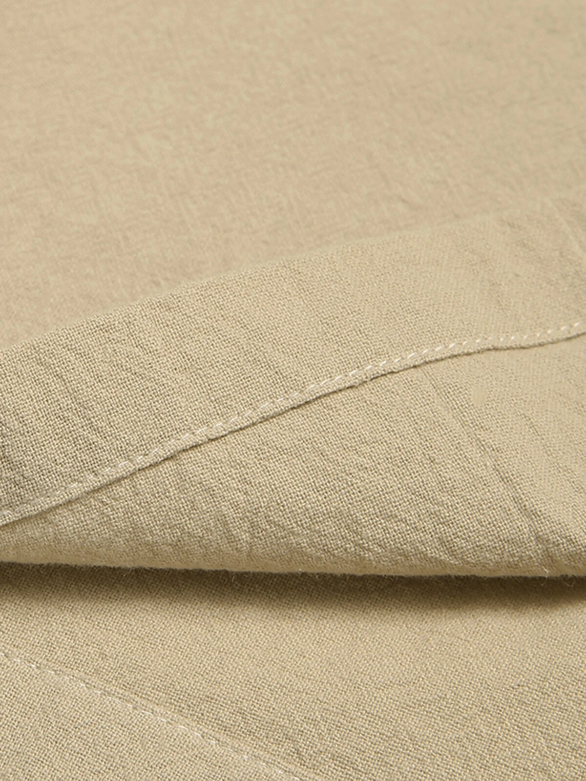 Mens Solid Lace-Up Neck 100%Cotton Long Sleeve T-Shirt 10 Mens Solid Lace-Up Neck 100%Cotton Long Sleeve T-Shirt - Image 8