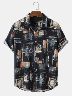 Men Print Leisure Short Sleeve Shirt -Incerun Shop 52259c60 026e 47fb ad6d 582aff9ec3fc