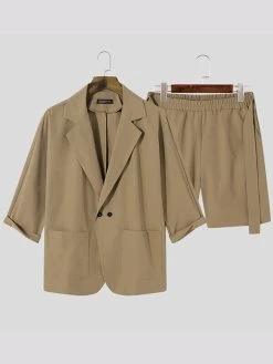 Men's Loose Casual Mid-sleeve Shorts Set -Incerun Shop 523f8332 bb2b 4c77 b356 74a3cab06fa2