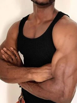 Mens Solid Sexy Side Hollow Knitted Pit Striped Tank Top -Incerun Shop 52afc7d5 918e 4cc6 9904 f13a46e43412