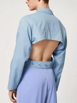 Mens Solid Irregular Cross Cutout Crop Blazer -Incerun Shop 55ac74fc e8e0 4797 8900 d339f67897bf