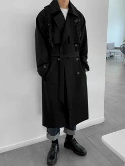 Mens Double-breasted Waist Belt Long Coat 18 Mens Double-breasted Waist Belt Long Coat -Incerun Shop 56490678 786d 4e93 8116 59b61b7a5c5e