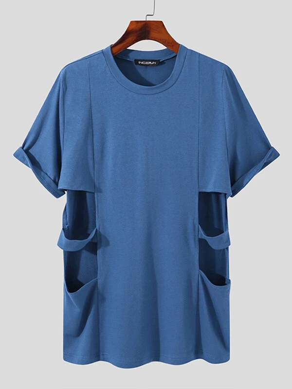 Mens Cutout Waist Short Sleeve Casual T-Shirt 7 Mens Cutout Waist Short Sleeve Casual T-Shirt - Image 5