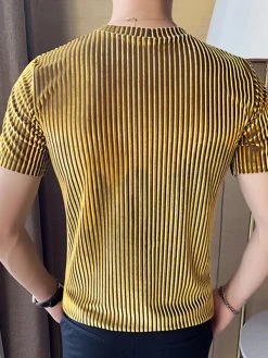 Mens Velvet Striped Round Neck Casual T-shirts 16 Mens Velvet Striped Round Neck Casual T-shirts -Incerun Shop 57328a78 d974 49d7 965b 9e8caea02d9c