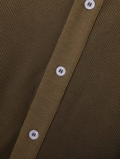 Mens Ribbed Knit Lapel Collar Button Shirt -Incerun Shop 5821fca4 748a 4954 8034 53dee56909a3