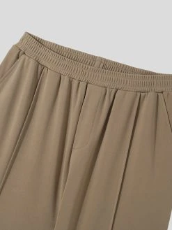 Mens Pleated Solid Casual Straight Pants 17 Mens Pleated Solid Casual Straight Pants -Incerun Shop 584553ef 192f 4543 a0cb 379da37e8645