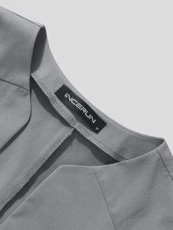 Mens Solid Collarless Irregular Hem Casual Crop Blazer 18 Mens Solid Collarless Irregular Hem Casual Crop Blazer -Incerun Shop 588f58e4 b5bf 4d11 aad4 42f6f3a6bd28