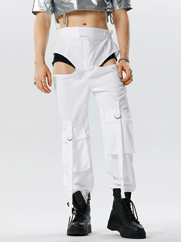 Mens Cutout Design Flap Pocket Cargo Pants 6 Mens Cutout Design Flap Pocket Cargo Pants - Image 4