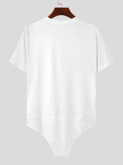 Mens Plain Short Sleeve Bodysuit -Incerun Shop 59d7c1cd 8c26 461e 97f7 ad4bf1a19490