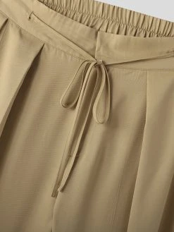 Mens Solid Pleated Sticky Cuff Drawstring Waist Pants 22 Mens Solid Pleated Sticky Cuff Drawstring Waist Pants -Incerun Shop 59eb5b3e f689 48c7 811b f8263cfaec3e