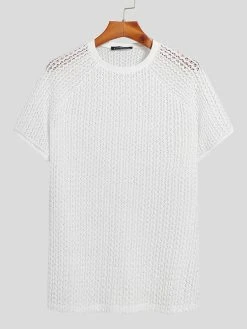 Men's Sexy Hollow Mesh Short-sleeved T-Shirts -Incerun Shop 5b534e18 363c 4fff 8cf9 26a7deadecc6