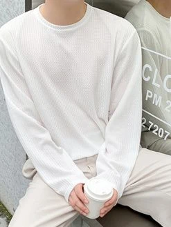 Mens Knit Draping Loose Long-sleeved T-Shirts -Incerun Shop 5b614278 db45 43cb 9cd2 f3f3ce356060