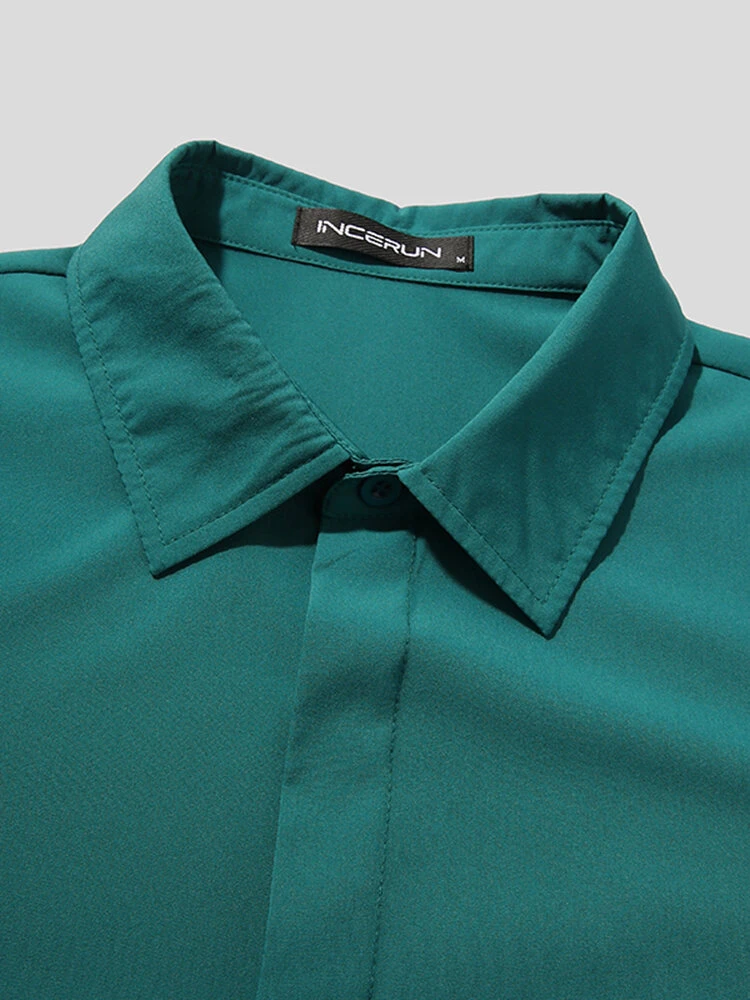 Men Casual Solid Color Half Sleeve Shirt 13 Men Casual Solid Color Half Sleeve Shirt - Image 11