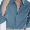 Mens Solid Chest Pocket Casual Long Sleeve Shirt -Incerun Shop 5bcdf474 80f9 4d8c 8a9e 5e03a147d5f0