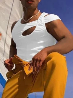 Mens Sexy Irregular Cross Design Hollow Vest -Incerun Shop 5c835c03 b3c9 46ec bc40 18512a4ec629