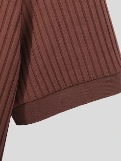 Mens Knitted Rib Pullover Golf Shirt -Incerun Shop 5d6863d0 20de 4076 acef 65bb59d70b37