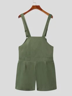 Mens Solid Color Button Design Casual Overall -Incerun Shop 5e12d6a9 48f1 4fca 8b4a 3b284c11ce9b