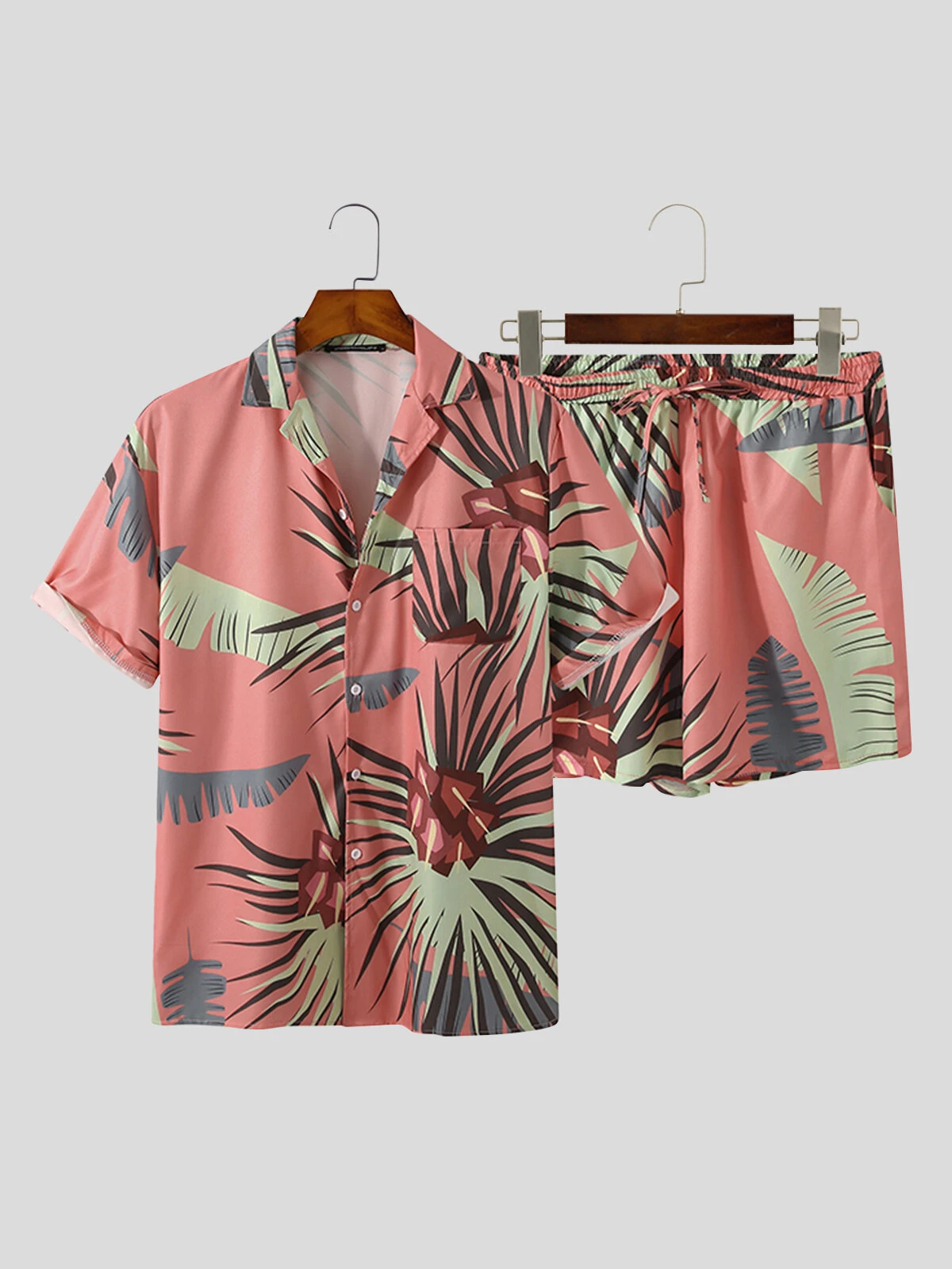 Mens Hawaii Floral Short Sleeve Two Pieces Suit 8 Mens Hawaii Floral Short Sleeve Two Pieces Suit - Image 6