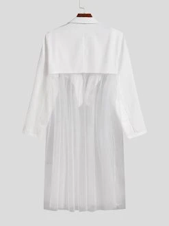 Mens See Through Mesh Patchwork Lapel Long Sleeve Blazer 11 Mens See Through Mesh Patchwork Lapel Long Sleeve Blazer -Incerun Shop 5ed84c6b 0118 4956 95be 34319f48d919