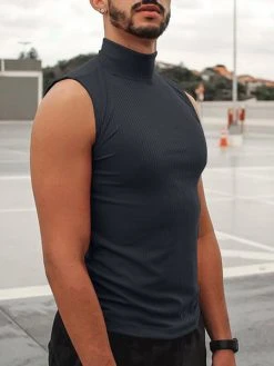 Mens Pinstripe High Neck Tight Sleeveless Vest -Incerun Shop 614e70ad 1f11 4607 86ce 2a17d6237b33