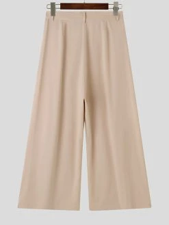 Mens Solid Pleated Casual Wide Leg Pants 16 Mens Solid Pleated Casual Wide Leg Pants -Incerun Shop 61b2b71c 6c27 4322 a4a3 8a05ef37683c