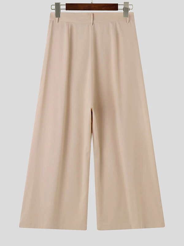 Mens Solid Pleated Casual Wide Leg Pants 8 Mens Solid Pleated Casual Wide Leg Pants - Image 6