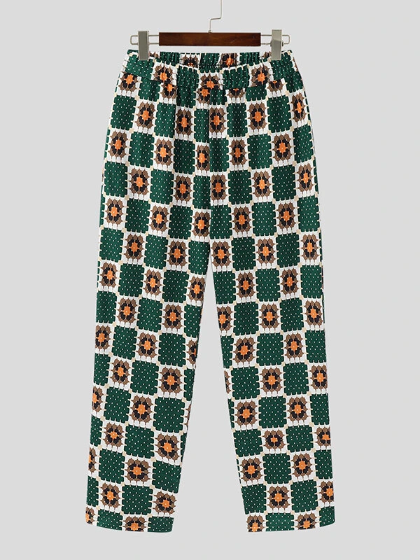 Mens Allover Dot Print Elastic Waist Pants With Pocket 6 Mens Allover Dot Print Elastic Waist Pants With Pocket - Image 4