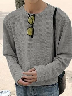 Mens Knit Draping Loose Long-sleeved T-Shirts -Incerun Shop 6201b684 da9a 4aaf 81a3 52f5397cc733