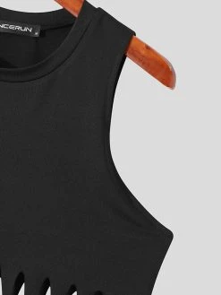 Mens Plain Fringe Crop Tops T-Shirt -Incerun Shop 626f57f5 4ccf 4e69 87d1 a9304db83cfe