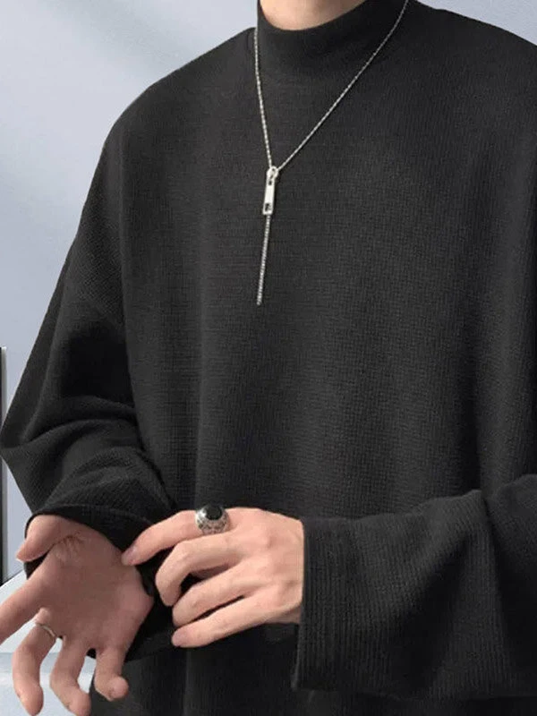 Mens Japan Solid Long Sleeve Casual T-shirt 5 Mens Japan Solid Long Sleeve Casual T-shirt - Image 3