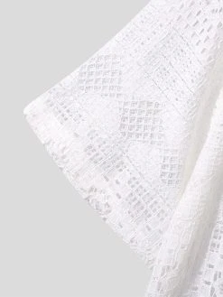 Mens Plant Print Lace Patchwork Casual 100%Cotton Shirt -Incerun Shop 62f83c84 11d3 481b bb74 b31f44e50fae