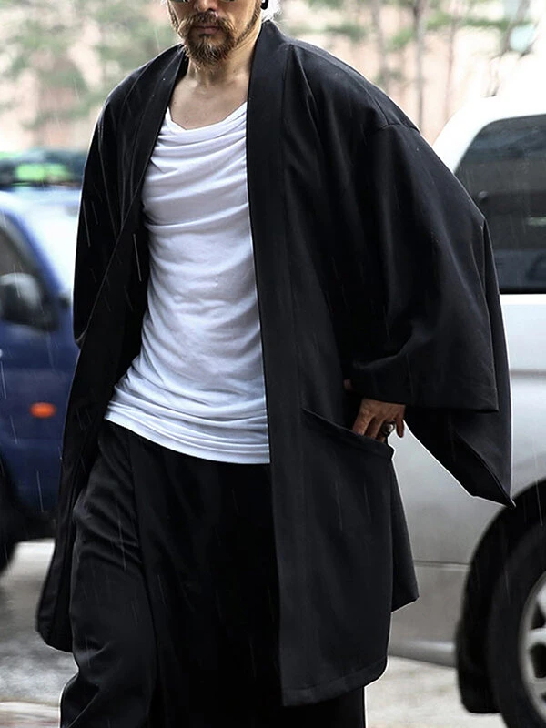 Mens Long Sleeve Cotton Linen Baggy Cardigan Jacket 3 Mens Long Sleeve Cotton Linen Baggy Cardigan Jacket