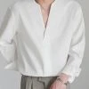 Mens Solid Texture Notched Neck Long Sleeve Shirt 2 Mens Solid Texture Notched Neck Long Sleeve Shirt -Incerun Shop 63ab3125 ddb8 4ffc 90d4 84640acacd4e