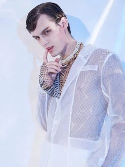 Men Transparent Casual Jacket Shirts