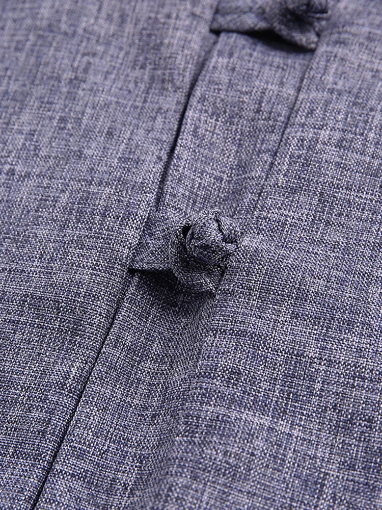 Men Soild Chinese Button V-neck Short Sleeve Henley Shirt 9 Men Soild Chinese Button V-neck Short Sleeve Henley Shirt - Image 7