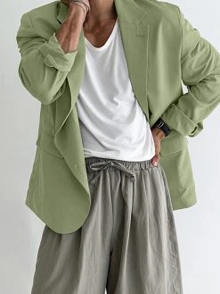 Mens Japan Solid Lapel Long Sleeve Blazer -Incerun Shop 66a0a5dd f523 4bc9 93d3 b7d16707a708