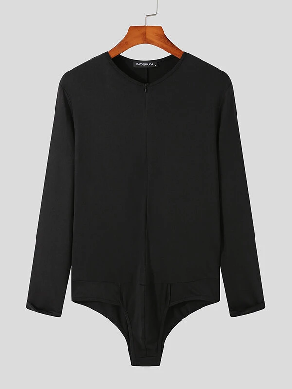 Mens Sexy Zipper Long-sleeved Triangle Jumpsuit 7 Mens Sexy Zipper Long-sleeved Triangle Jumpsuit - Image 5