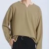 Mens Solid Notch Neck Crew Neck Casual T-shirt 1 Mens Solid Notch Neck Crew Neck Casual T-shirt -Incerun Shop 6711cef1 c668 4760 aabc 23b66c029bc5