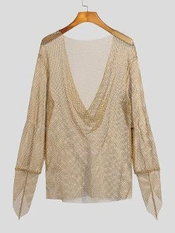 Mens Mesh See Through Swing Collar T-Shirt 19 Mens Mesh See Through Swing Collar T-Shirt -Incerun Shop 6712b2e8 4ff3 4d8c bec2 b2bee6ca1f4c