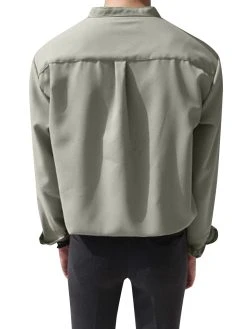Men Stand-up Collar Silky Solid Color Shirt 17 Men Stand-up Collar Silky Solid Color Shirt -Incerun Shop 673576c0 8298 460e a2f5 c6f30cf1a633