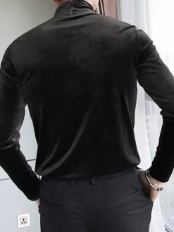 Men High Neck Velvet Long Sleeve T-Shirt 16 Men High Neck Velvet Long Sleeve T-Shirt -Incerun Shop 678814d6 f81d 4af7 b223 06056d6bcd42