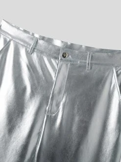 Mens Metallic Metal Button Casual Straight Pants -Incerun Shop 67d76dbf 05c3 436b 9c37 2eaf9212f9a5