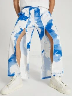 Mens Tie Dyed Zipper Design Pants