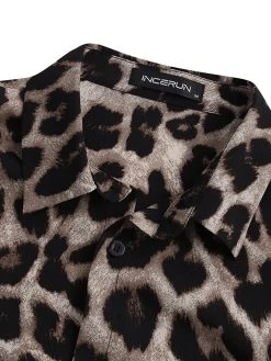 Mens Leopard Print Casual Short Sleeve Shirts -Incerun Shop 68c1d253 31ad 4b4d 9595 31998f3eabe0