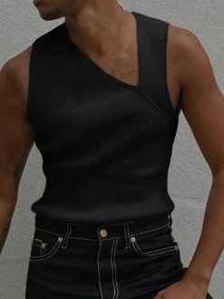 Men Knitted Pit Strip Cutout Bevel Collar Vest 10 Men Knitted Pit Strip Cutout Bevel Collar Vest -Incerun Shop 6946483c 07da 4a40 bbeb b9affdfd5d5e