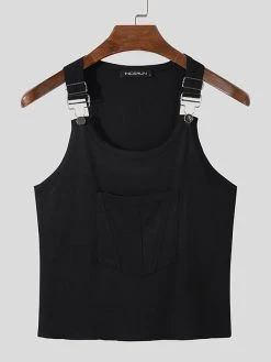 Men Adjustable Strap Buckle Stretch Knit Pit Vest -Incerun Shop 6a135f89 98cd 4c82 9ca9 1171565b4935
